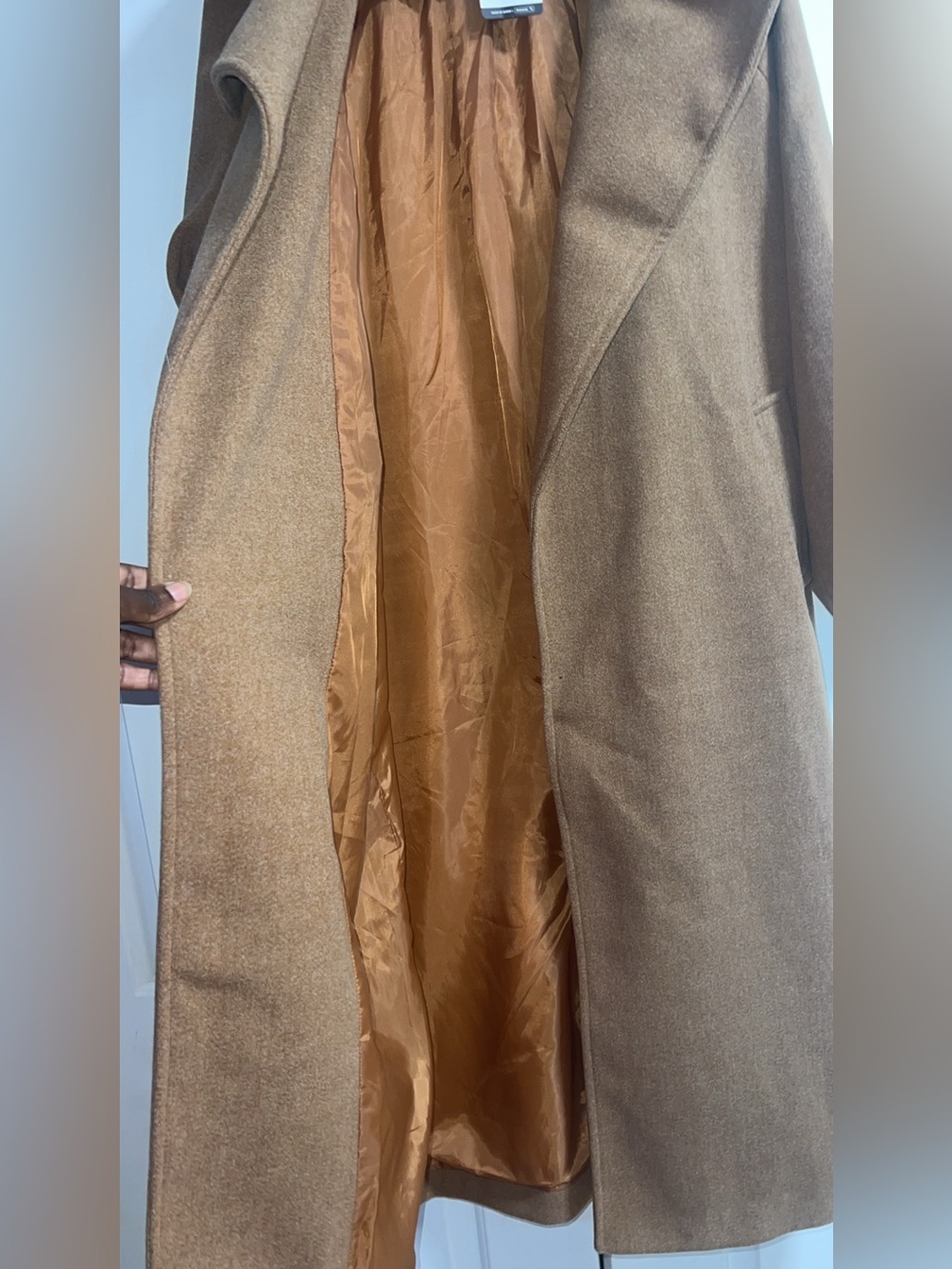 Long Brown Teddy Coat  ANEWST A- Cozy Chic Outerwear size M BN - Picture 8 of 11
